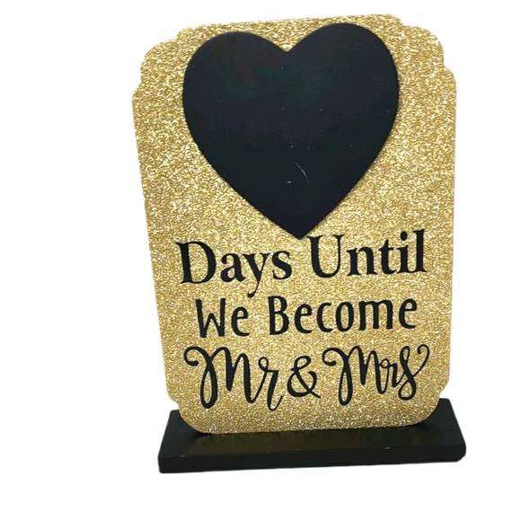 Hobby Lobby Other - Mr. & Mrs. Black Gold Heart Chalk Board Stand